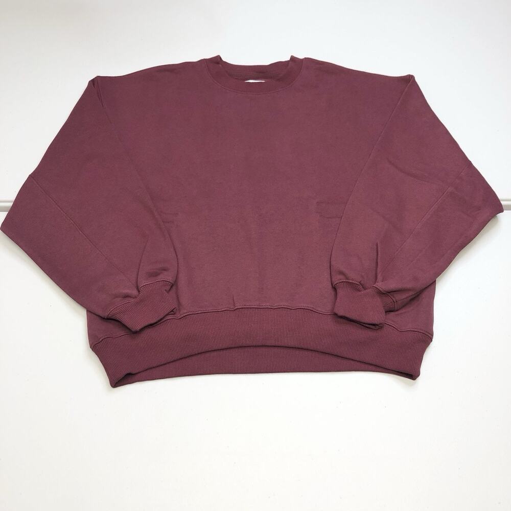 BP Nordstrom Sweatshirt Womens Small Burgundy Fleece Long Sleeve Pullover